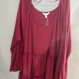LC Lauren Conrad Cozy tiered tunic Size 4X NWOT